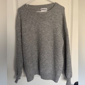 Princess Polly Light Gray Ribbed Crew Neck Sweater